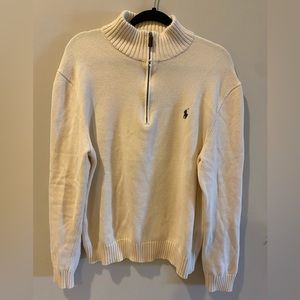 XL POLO RALPH LAUREN IVORY CREAM MENS COTTON MOCK NECK SWEATER